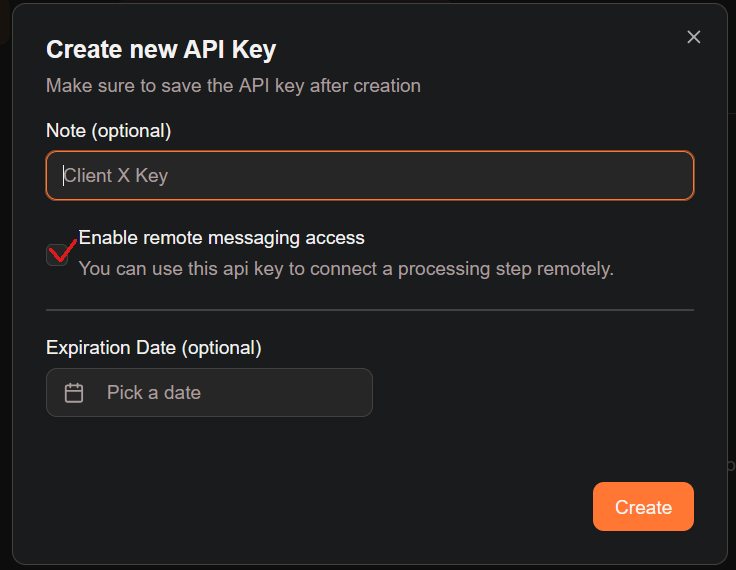 Configuring your new API key