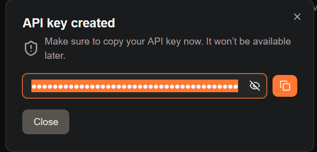 Saving your API key
