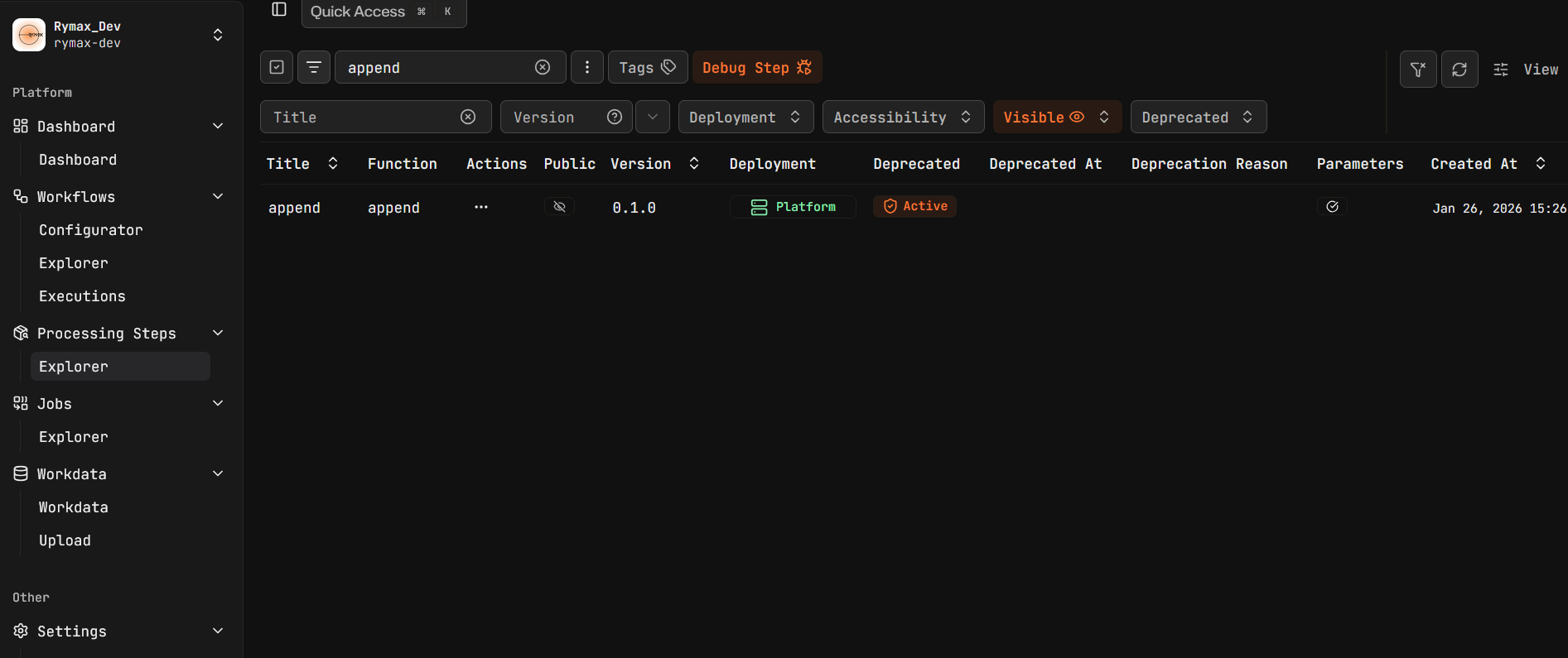 Your processing steps