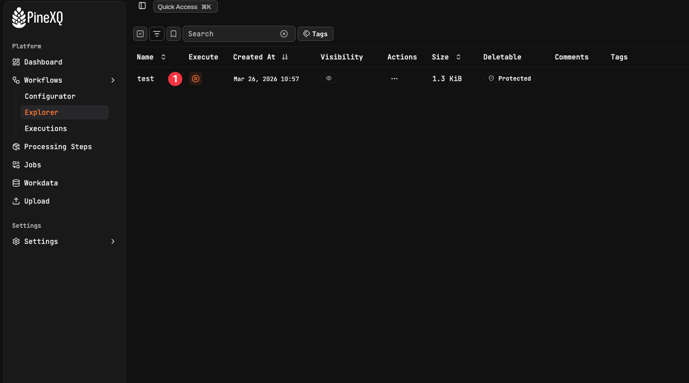 Exploring workflows